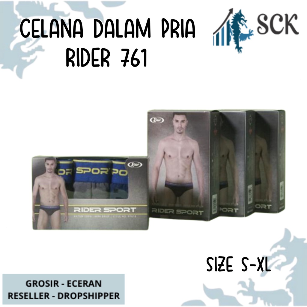 [ISI 3] Celana Dalam Pria RIDER 761 Sport Man Aneka Warna / CD R761 / Pakaian Dalam Laki-Laki - sckmenwear GROSIR