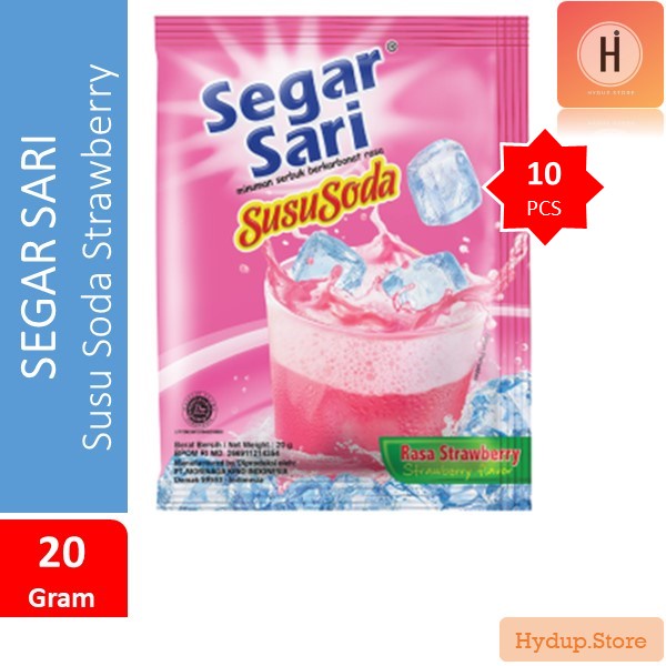 

Segar Sari Serbuk Susu Soda Strawberry Renceng isi 10 Kemasan 20 Gram