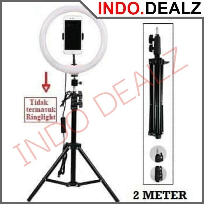Terlaris Tripod Stand Tripod 2 Meter Tripod Ring Light Tripod Handphone Vlogger