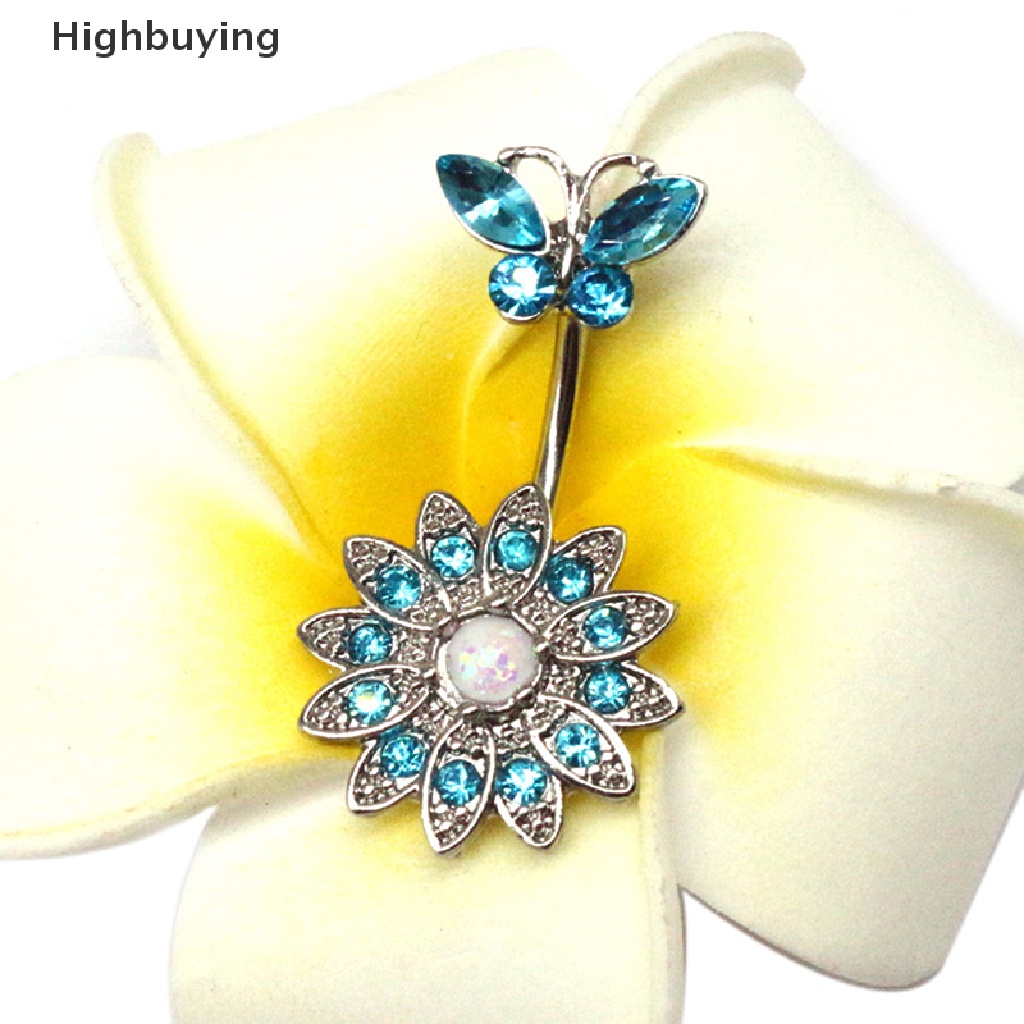 Hbid Kristal Menjuntai Surgical Steel Navel Ring Belly Button Ring Beauty Decor Perhiasan Tubuh Sexy Belly Bar Body Navel Ring Glory