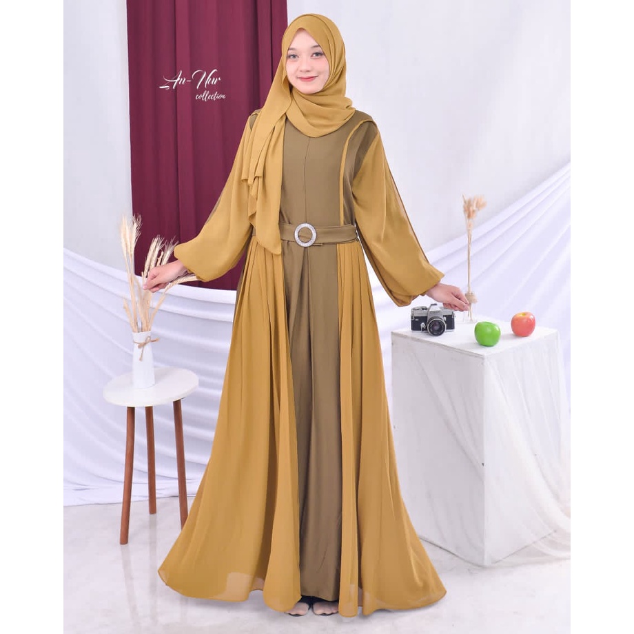 Vania Annur gamis set pashmina mutiara itycrepe mix ceruty ceruti babydoll premium dress namira