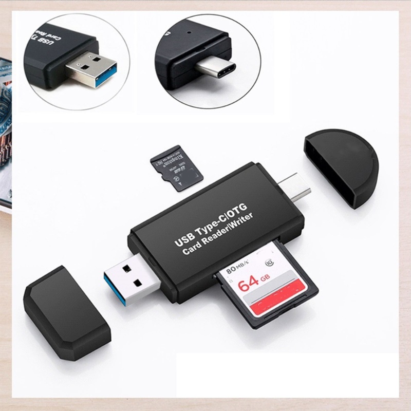 Btsg SD Card Reader Konverter Kartu SD Untuk USB Micro USB Adapter Flash Drive Readers Untuk Handphone Laptop, Tablet