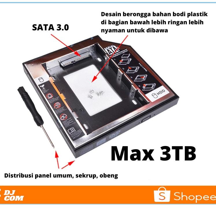 Promo SSD HDD Caddy 9.5mm SATA 3.0 Hardisk Laptop