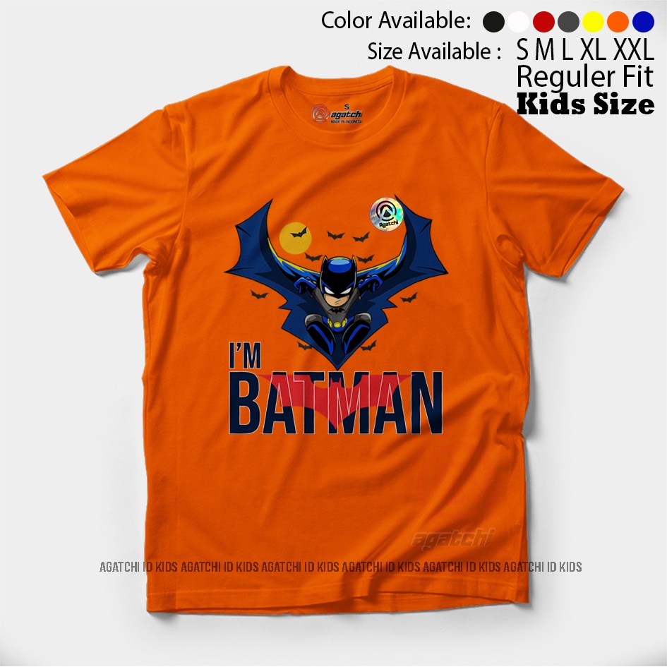 Baju Kaos Atasan Anak Laki - Laki Agatchi Motif Batman V2