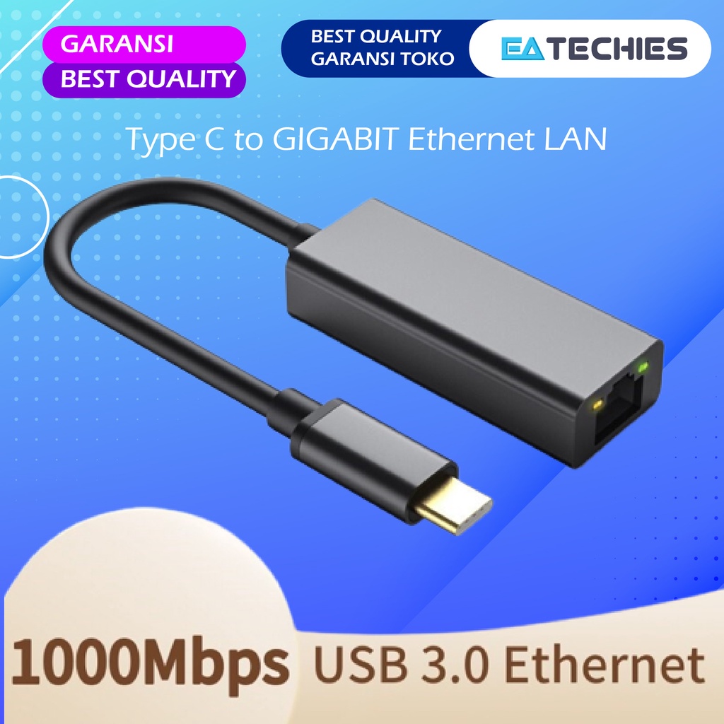 USB TYPE C (USB C) To LAN RJ45 Gigabit Converter Ethernet Adapter USBC