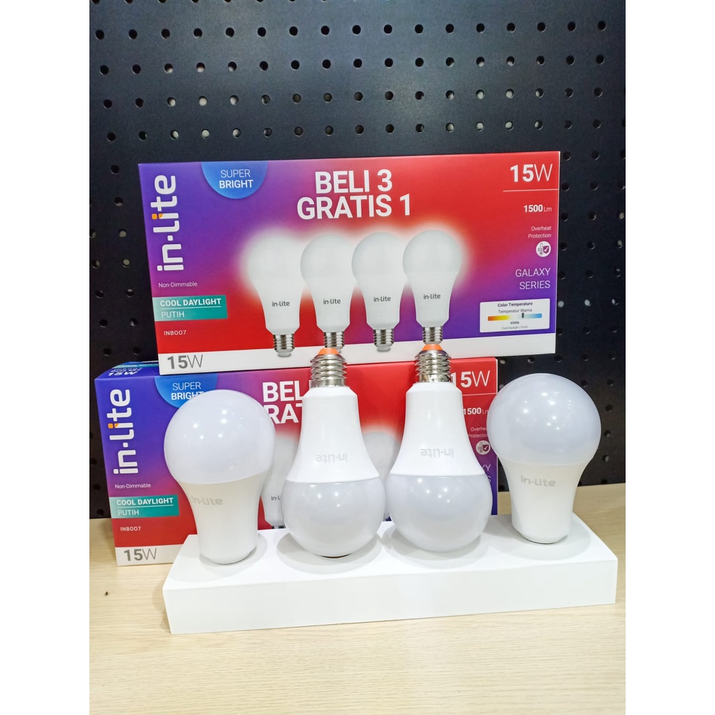 Pack Beli 3 Gratis 1 Lampu Led IN LITE 15w Paket IN-LITE 15w