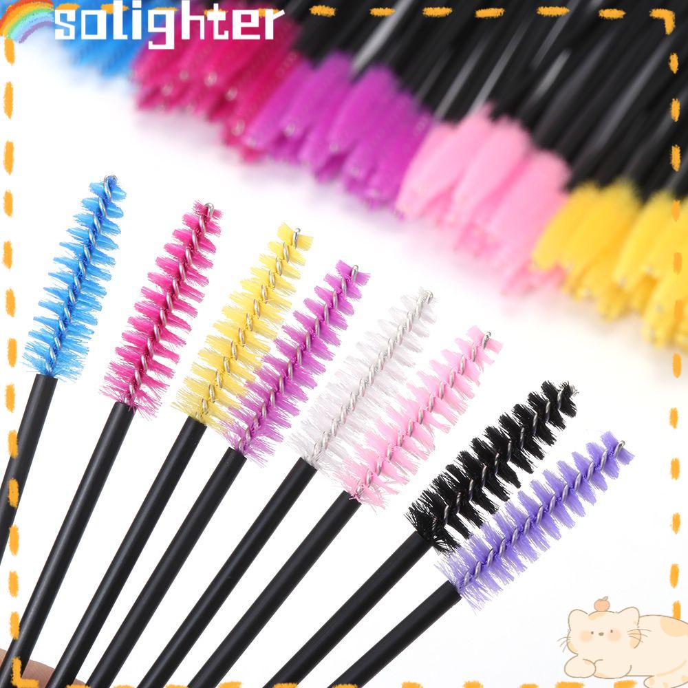 Solighter 50Pcs Disposable Eyelash Brush Kesehatan Maskara Spiral Wands Lash Grafting Lash Extension Sisir