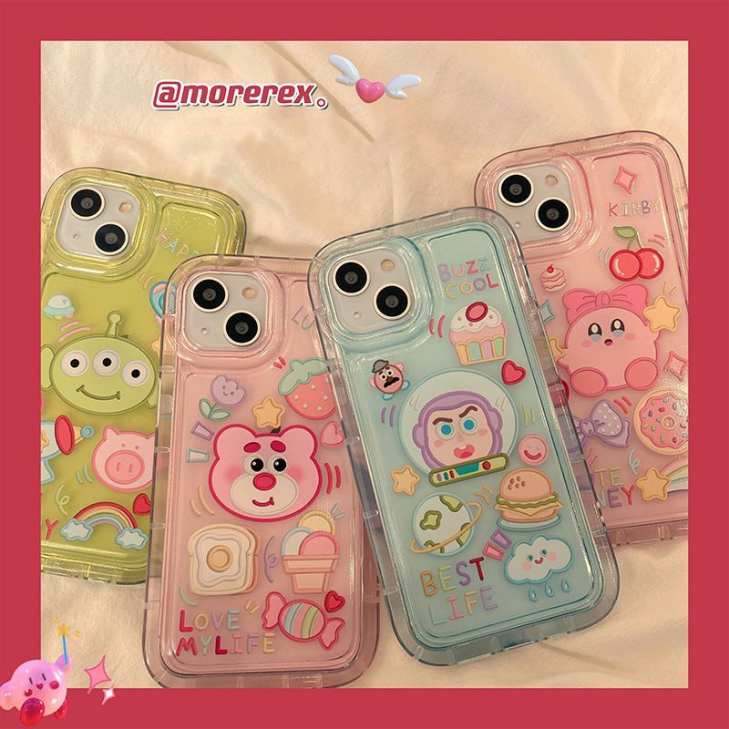 IPHONE Casing Ponsel Lembut Lucu Kompatibel Untuk Iphone11 12 13 14 Pro Max XS XR X8 7 6S Plus Casing Transparan Silikon TPU Shockproof Cover