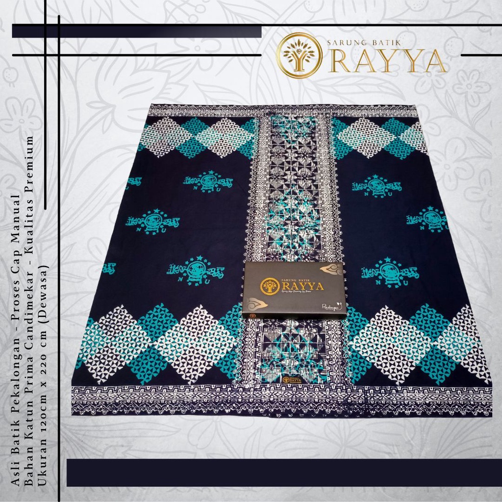 Sarung Batik Pekalongan motif NU hitam hijau - Rayya Original Product / sarung NU batik cap nahdlatu