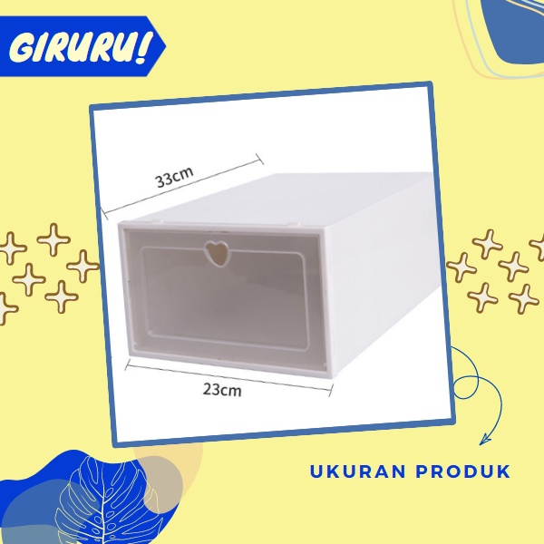 Kotak Sepatu Lipat Transparan Tebal Shoes Storage Box Organizer Rak Sepatu Plastik Susun / Rak Sepatu Kain Motif 5 Susun Portable Multifungsi Rak Sendal Susun 5 Tingkat Rak Buku Serbaguna / Kotak Sepatu Plastik Tebal Serbaguna /Tempat Penyimpanan Sepatu