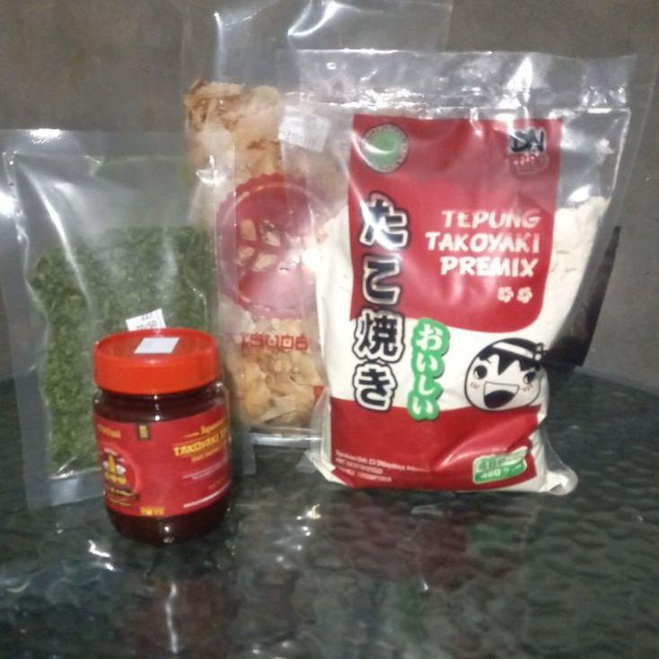 

♢ Paket Komplit Takoyaki (tepung, saus, katsuo, aonori) ➢
