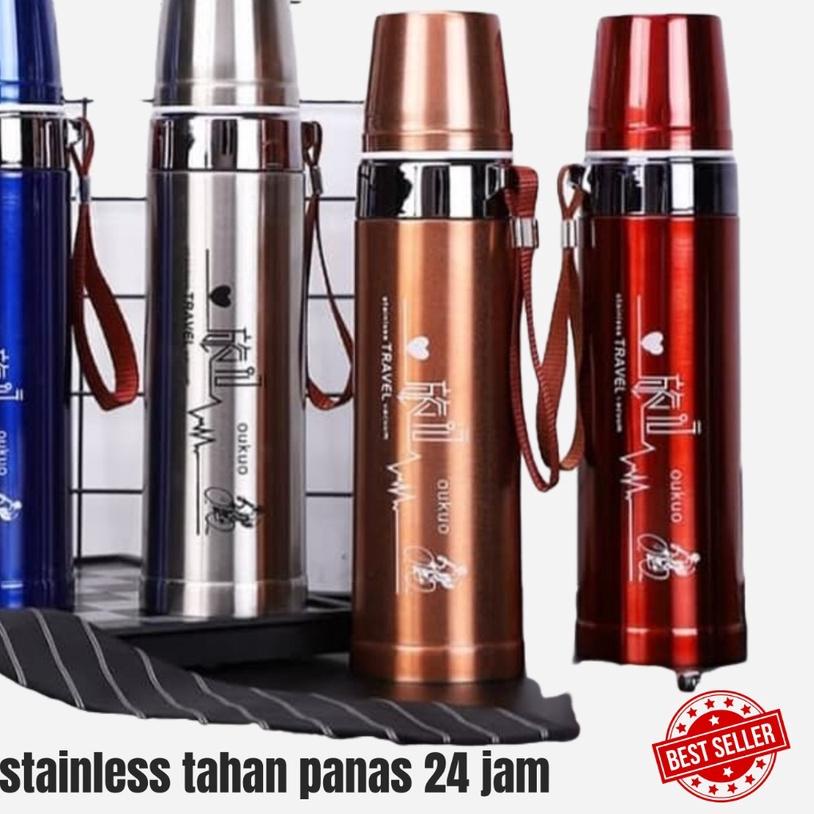 ➼ TERMOS AIR PANAS STAINLESS SPORT TRAVEL UKURAN BESAR TERMOS PANAS DAN DINGIN TAHAN  LAMA 750ML [GR
