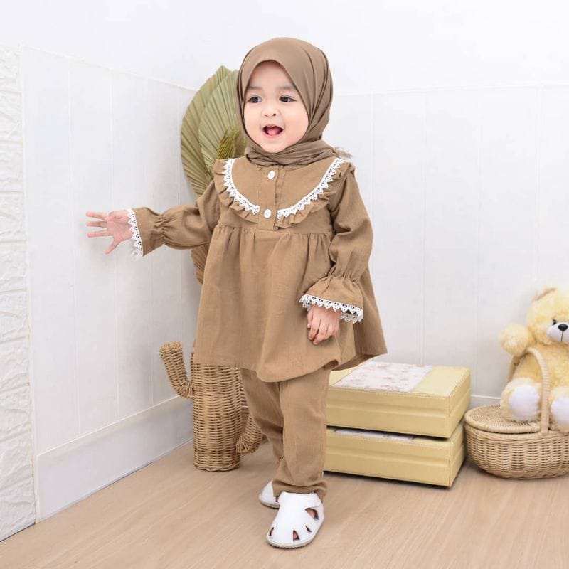 Setelan Anak Perempuan 1-5 Tahun Terbaru 2023 / ONE SET Anak Simple Termurah Baju Muslim One Set Viral Kekinian Daily Set Baju Anak Perempuan Premium Mikaila Set Baju Lebaran Anak Fashion Muslim Anak