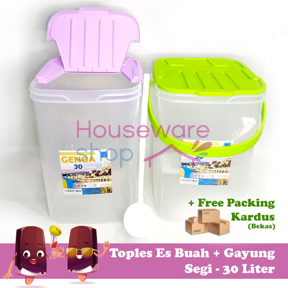 Tempat Es Buah / Toples Es / Termos Ice Bucket Genoa 30 Liter + Gayung