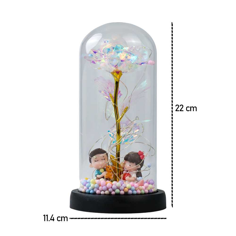 (BISA COD) FTIHSHP  Lampu Meja Hias LED Mawar Beauty &amp; The Beast Bubble Colorful - RG-016