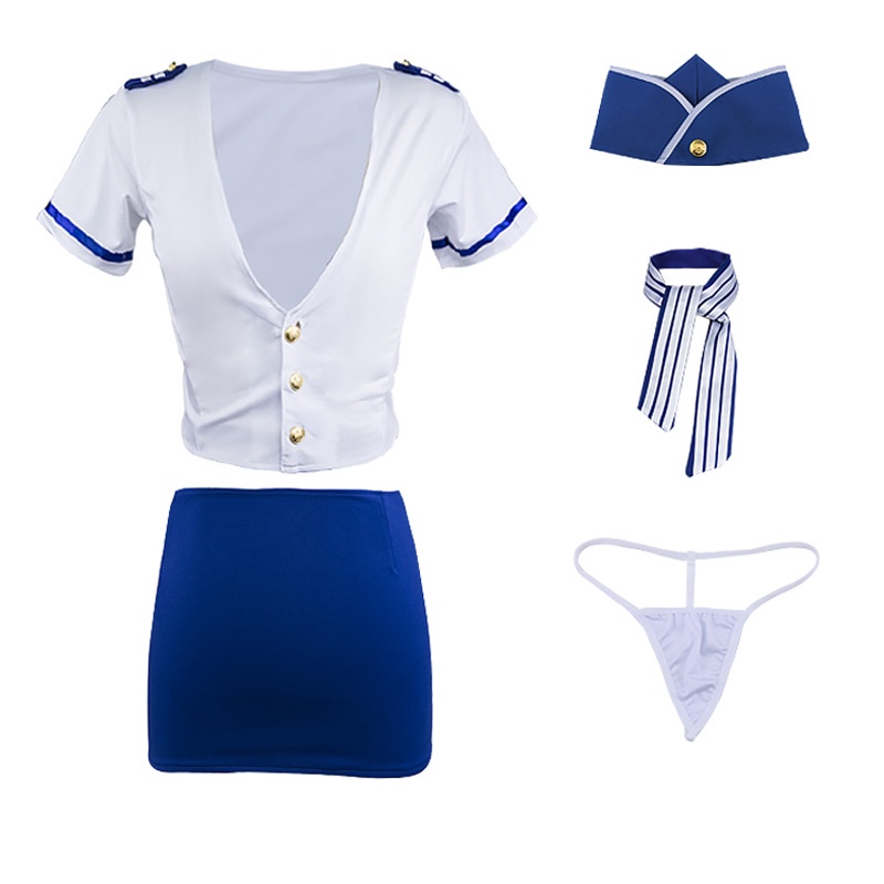 Victoria Lingerie Cosplay Costum Pramugari Wanita Import 3035