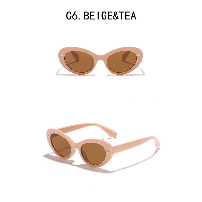 [IN Stock] Kacamata Fashion Retro Wanita Kacamata Oval Warna Permen Kacamata Murah Original UV400