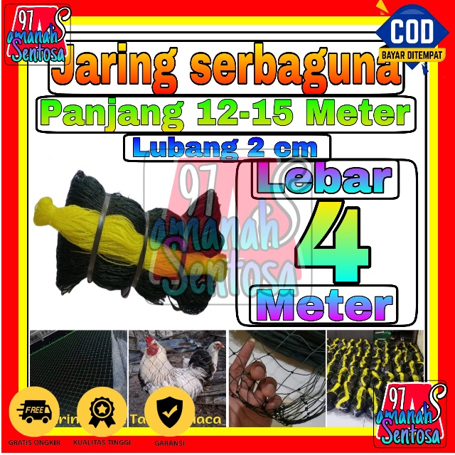 Jaring Pagar Ayam 4 meter / Jaring Lubang Kecil /Jaring Kandang /Jaring Burung / Jaring Taman