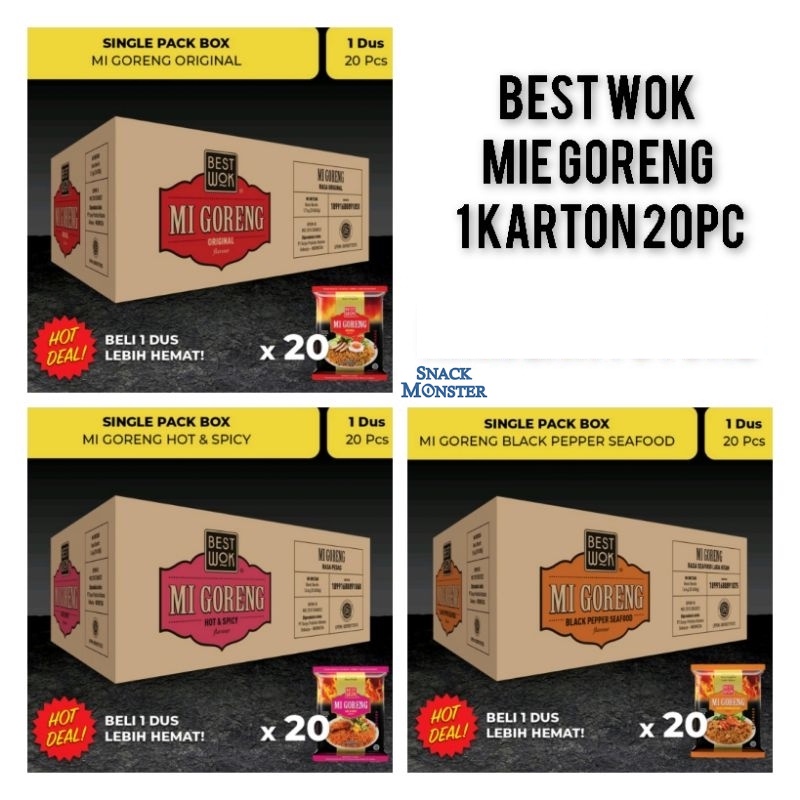 

Best Wok Karton Original, Spicy, Blackpepper Seafood - isi 20 bks