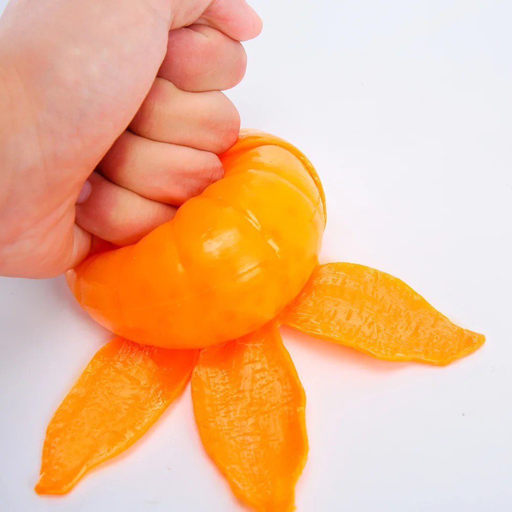 Squishy Orange Peel Kupas Peeling Oranges Jeruk Stress Relieve Sensory Mainan Anak Fidget Toys Toy Squeeze Buah Fruit ADHD Autism