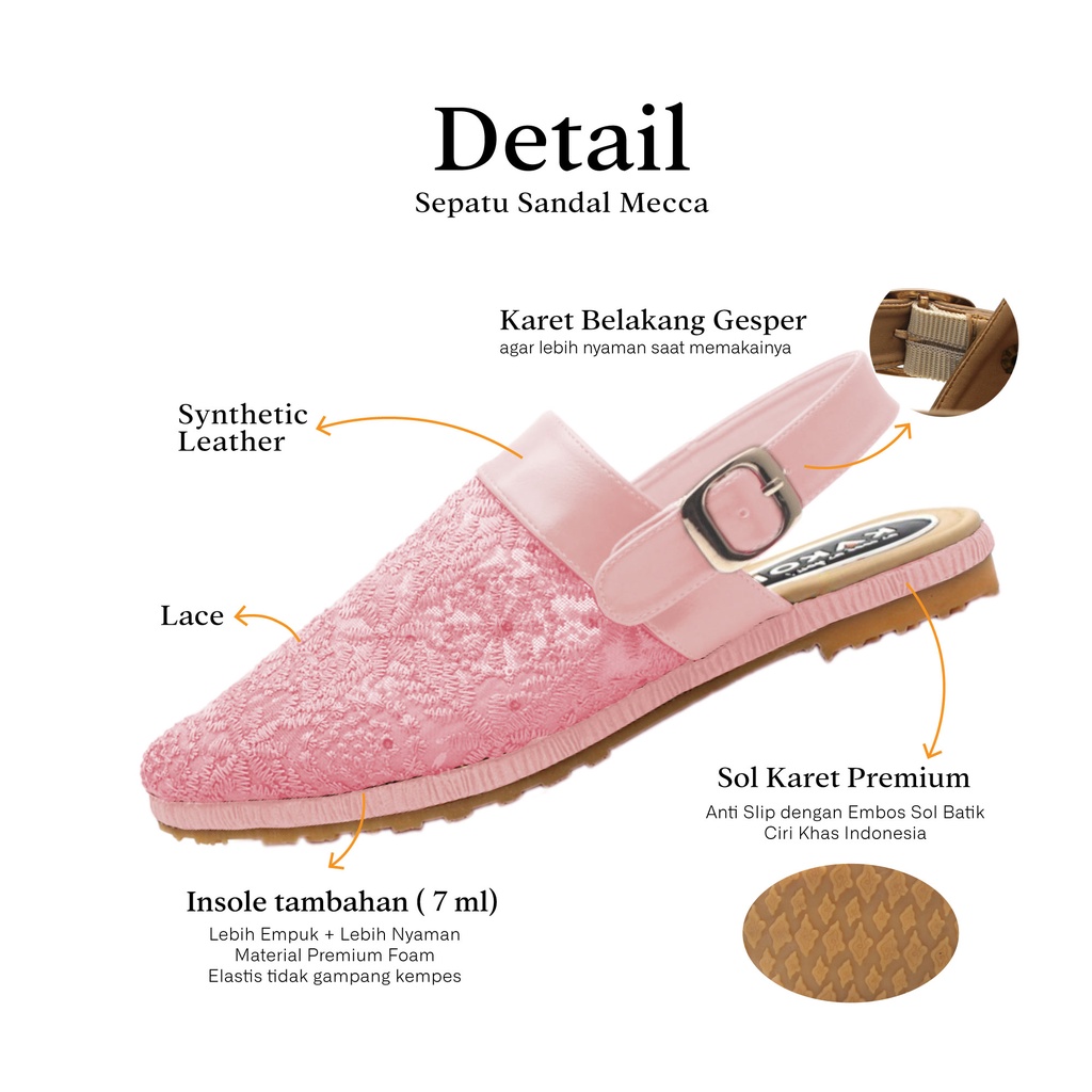 KAKOI - Mecca Pink Sepatu Sandal Umroh