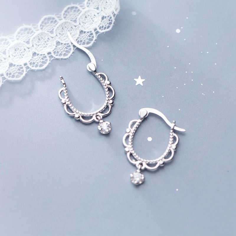 Anenjery Warna Silver Dainty Hollow Hoop Earrings Perhiasan Telinga Lucu Untuk Wanita Hadiah Pesta Earring