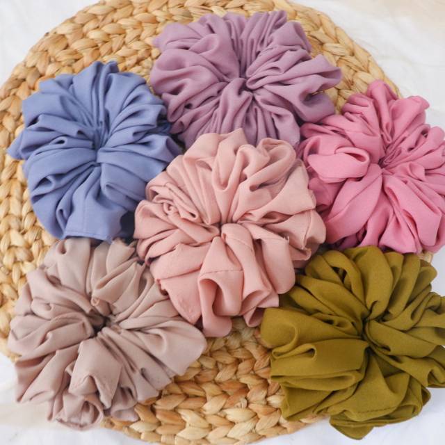 (BELI 4 GRATIS 1) Ikat Rambut SCRUNCHIE CEPOL HIJAB Ikat Rambut WanitaTermurah