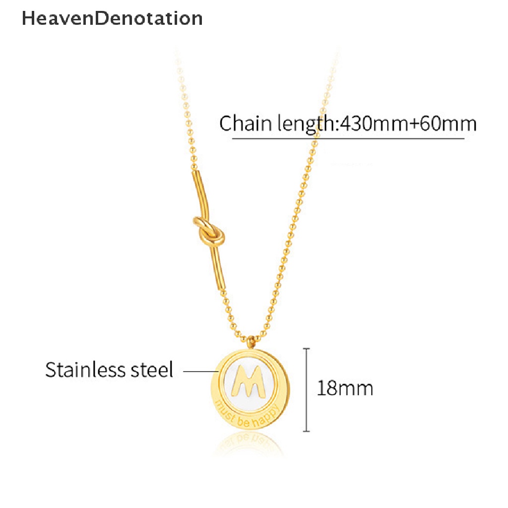 [HeavenDenotation] Kalung Liontin Huruf Kepribadian Stainless Steel Untuk Wanita Fashion Gadis Rantai Klavikula Pesta Anniversary Perhiasan Hadiah HDV