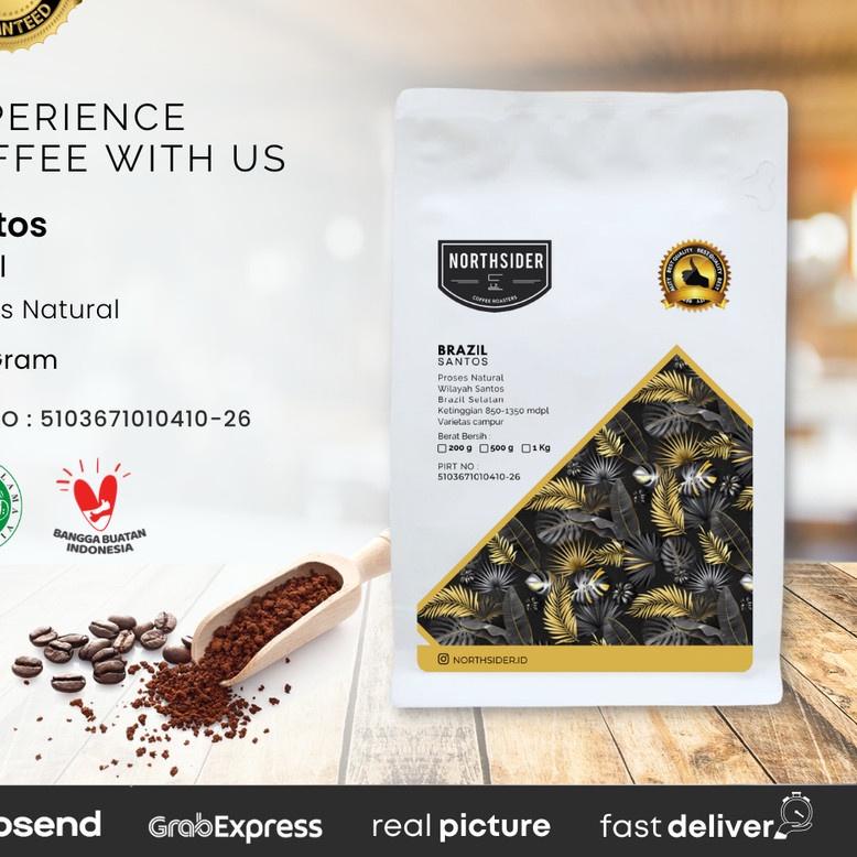 

☂ BIJI KOPI ARABIKA BRAZIL SANTOS NATURAL - 200GR NORTHSIDER COFFEE ☻