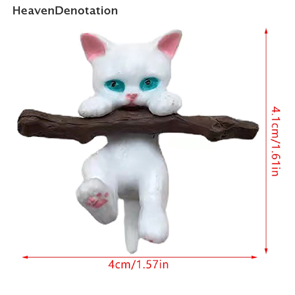 [HeavenDenotation] Aquarium Ornamen Floag Cabang Kucing Resin Ornamen Kreatif Kartun Liontin Aquarium Ikan Lansekap Dekorasi HDV