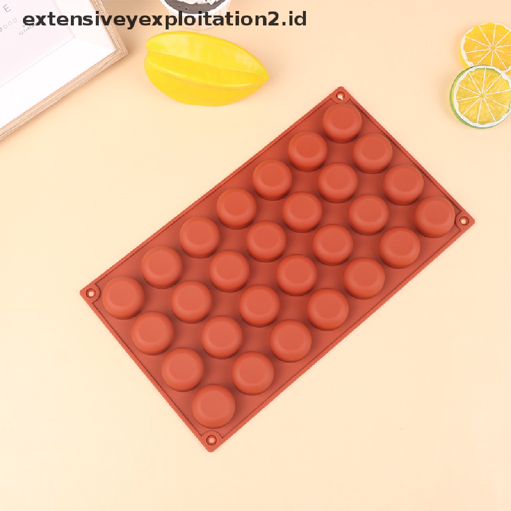 {NEW} 1pc 28rongga Oblate Bentuk Bulat Cetakan Silikon Kue Mousse Tools Baking Mould.