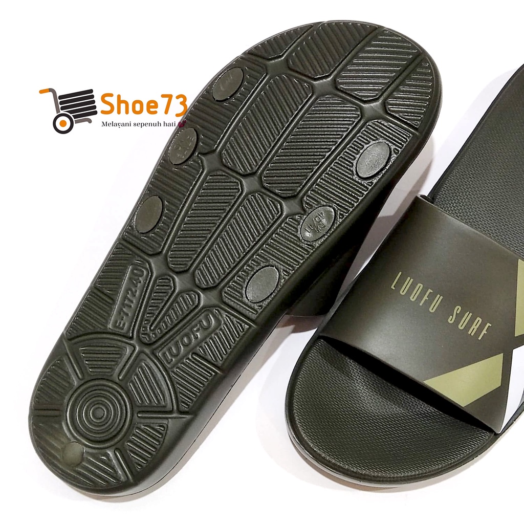 LUOFU E 7172 - E146 SIZE 40-44 ORIGINAL l Sandal Selop jelly pria l Sendal kokop cowok impor