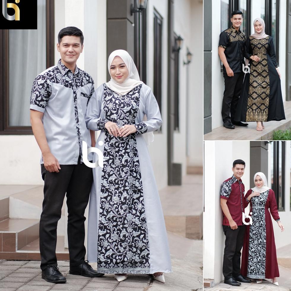 RECOMENDED Baju batik kapel gamis couple batik gamis pasangan muslim sarimbit keluarga cople suami i