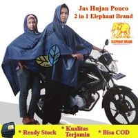 Jas Hujan 2 in 1 Gajah / Jas Hujan Ponco 2 Kepala Merek Gajah / Jas Hujan Elephant Brand