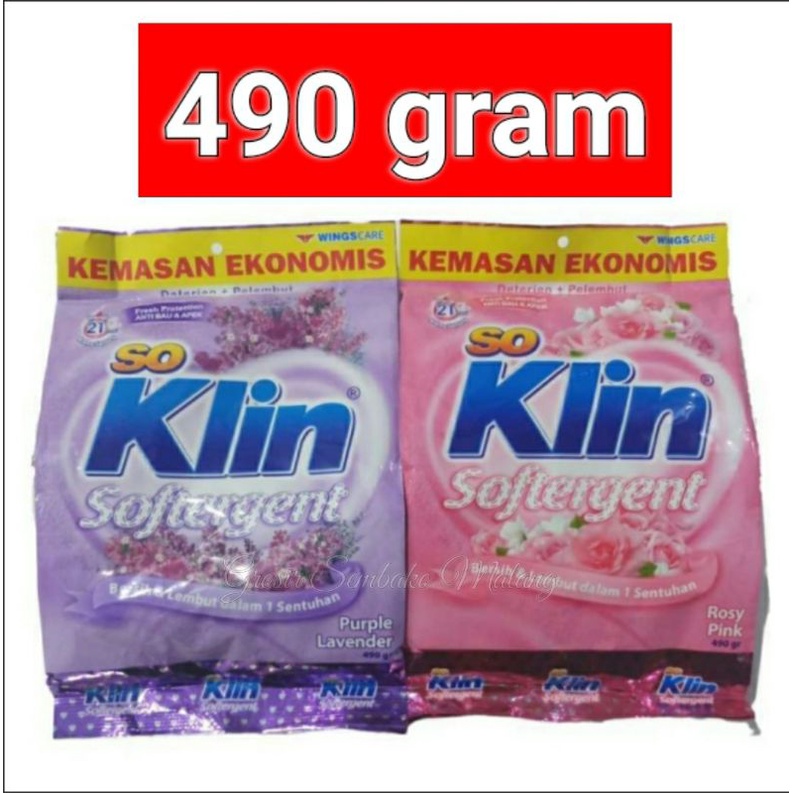 SOKLIN 490gr / SO KLIN 490 gram / SOKLIN BUBUK / SOKLIN DETERGEN / DETERJEN BUBUK SOKLIN / SOKLIN SO