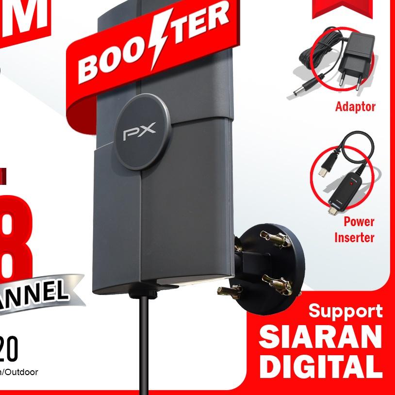 ☺ Antena TV PX DA-5120 - Antena TV PX DA-5200 Indoor / Outdoor - Antena Digital Analog + Kabel 12 Me