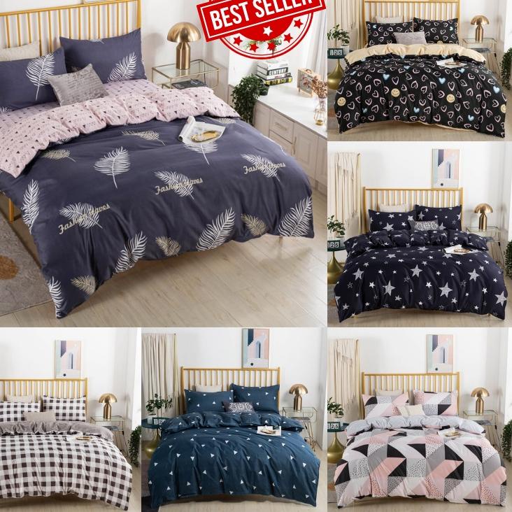 ♫ WEMARRY Sprei Katun Set Sarung Bedcover TANPA BUSA-Sarung SPREI-Sarung Bedcover // READY STOCK ←