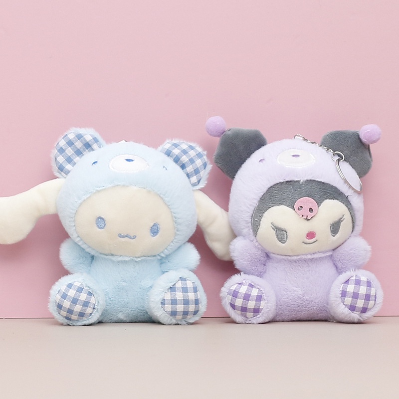 Sanrio Plush Pendant Melody Cinnamoroll Kuromi 13cm Cartoon Doll Gift Stuffed Toys