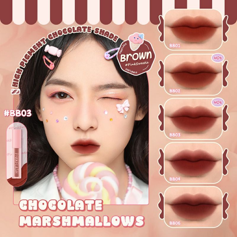 Pinkflash Pinksweetie Velvet Matte Lip Clay Lighweight