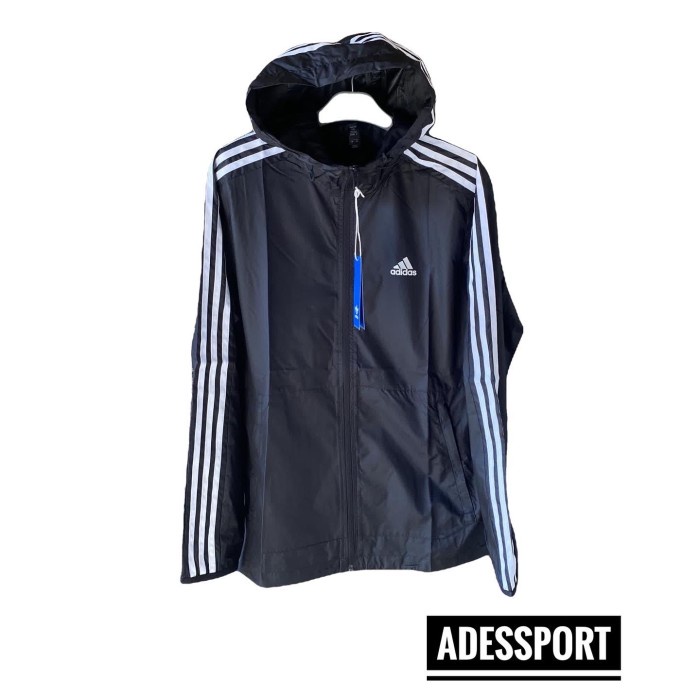 Jata Adidas Jacket Parasut Hoodie Black Original Authentic