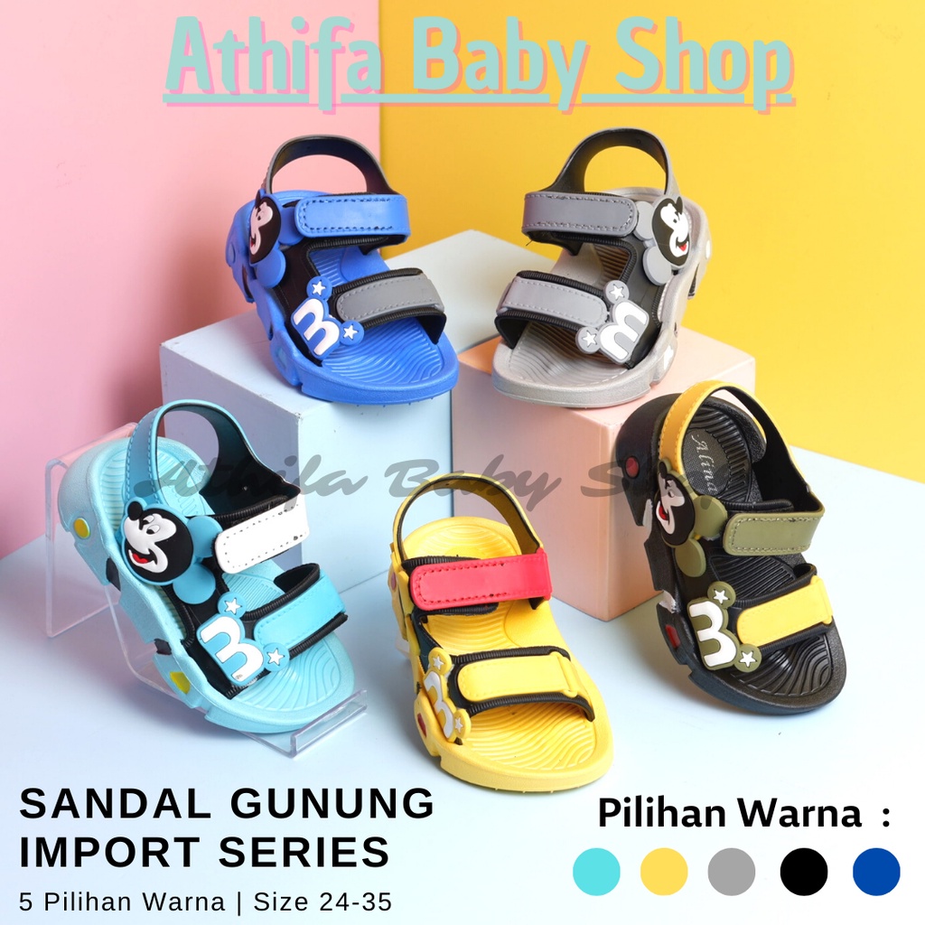 Sandal Gunung Bayi Anak Laki Lelaki Perempuan Cowok Cewek Sepatu Sendal Karakter Balita Kecil Umur 6 bulan 1 2 3 4 5 6 tahun Import XTJ-2310