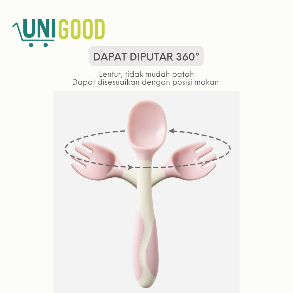 UNIGOOD - Set Sendok Makan MPASI Bayi Lentur BPA Free Baby Spoon