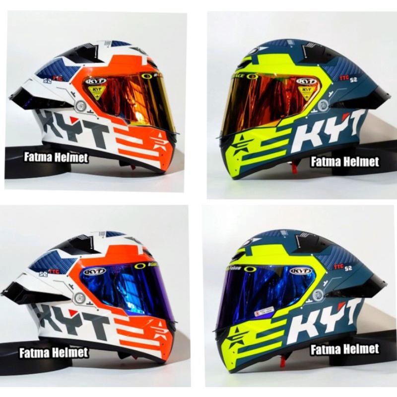 HELM KYT TT COURSE FUSELAGE PAKET GANTENG VISOR IRIDIUM