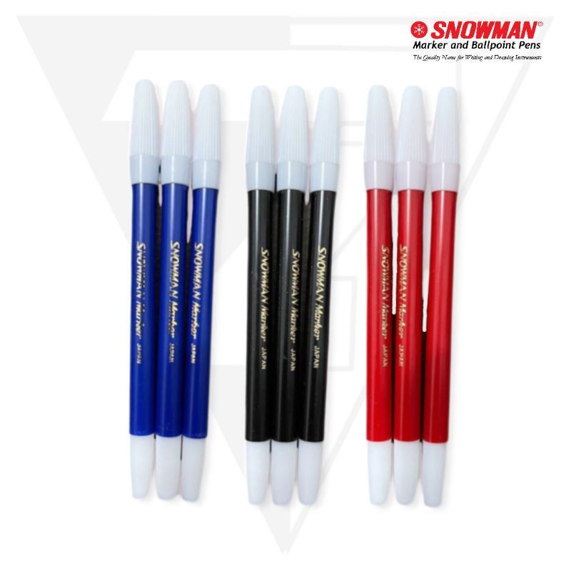 Spidol Kecil Snowman Marker Murah Harga Satuan/Pcs 4 Pilihan warna Hitam Biru Merah