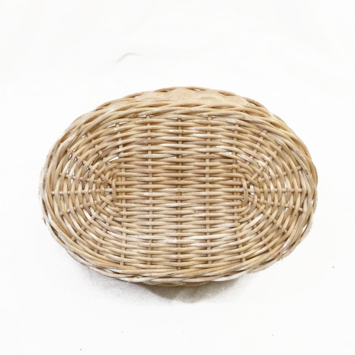 Kerajinan Tangan Rotan - Keranjang Rotan Oval Serbaguna 26 x 19 x 10cm