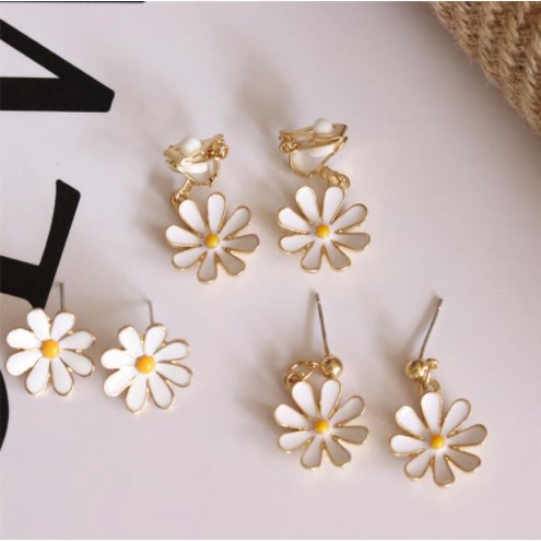 【COD】Anting korea Anting Stud 925 Silver cantik aksesoris wanita korean style trendy stylish  Bentuk Bunga Matahari Daisy