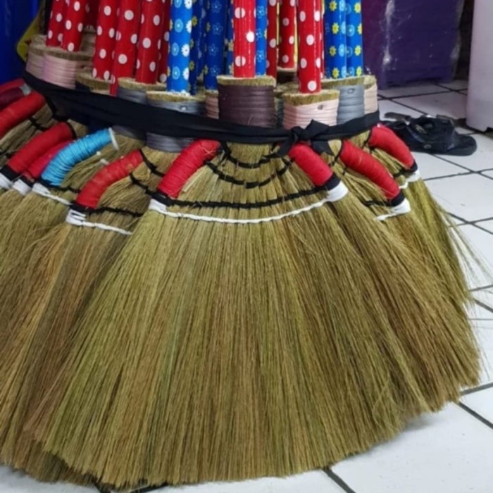 TERMURAH !! Sapu Lantai IJUK RAYUNG / SEKAM / RUMPUT PADI Tradisional