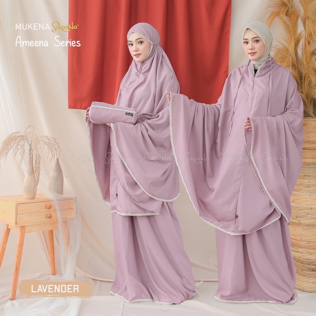 SAKEENA - Mukena Ameena Series 2 in 1 Mukena Dewasa Katun Traveling - Mukena Murah Adem Nyaman