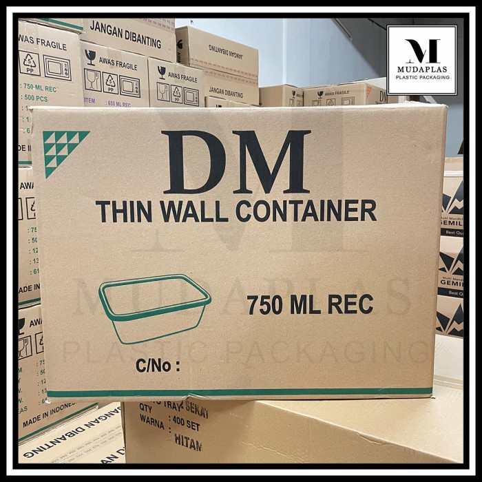 THINWALL 750 ML DM KOTAK PERSEGI PANJANG RECTANGLE - ISI 500 PCS