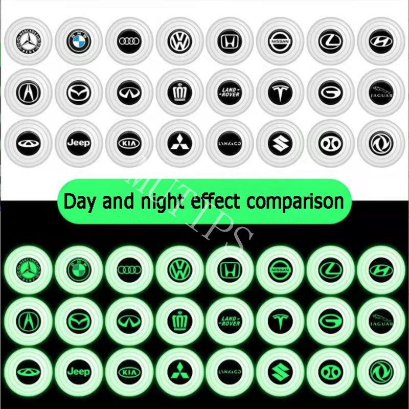 4/8pcs Baru Luminous Type Bagasi Pintu Mobil Anti Shock Tabrak Pad Silikon Stiker Mengurangi Kebisingan Penyangga Untuk Toyota Honda Wuling Suzuki